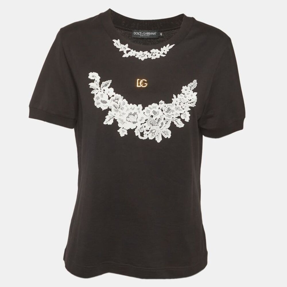 Dolce & Gabbana Black Logo Detail Jersey Crewneck T-Shirt L
